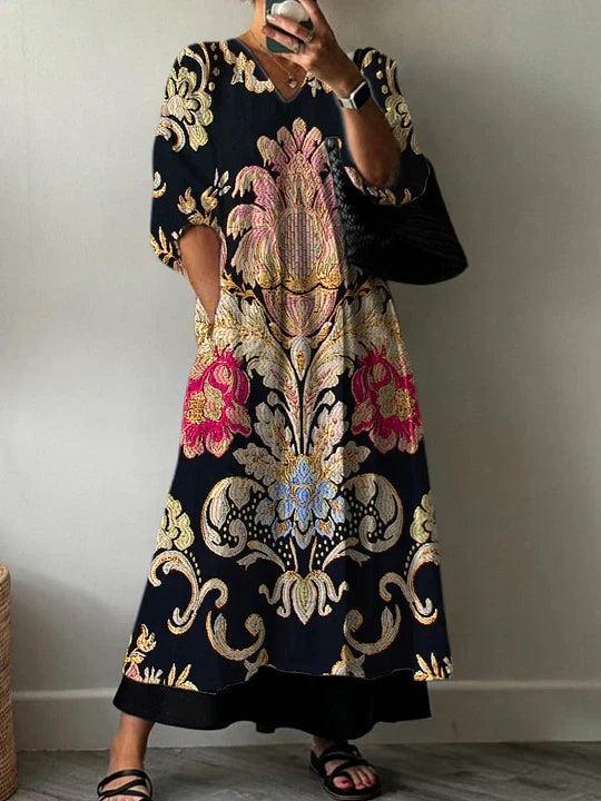 Clara Elegant Print Dress