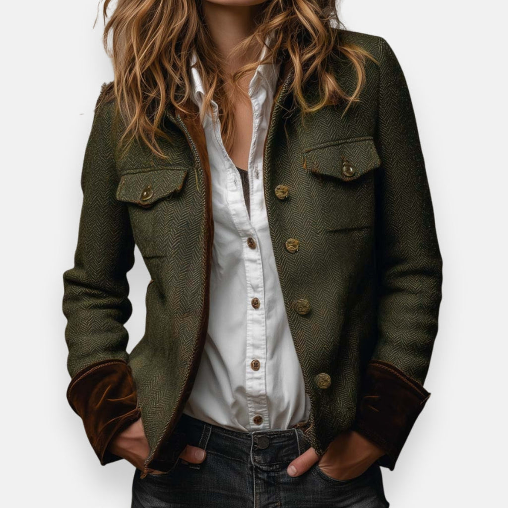 Elegant Jacket with Velvet Details