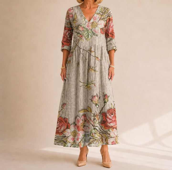 TOSCANA – Women’s Long Floral Print Dress