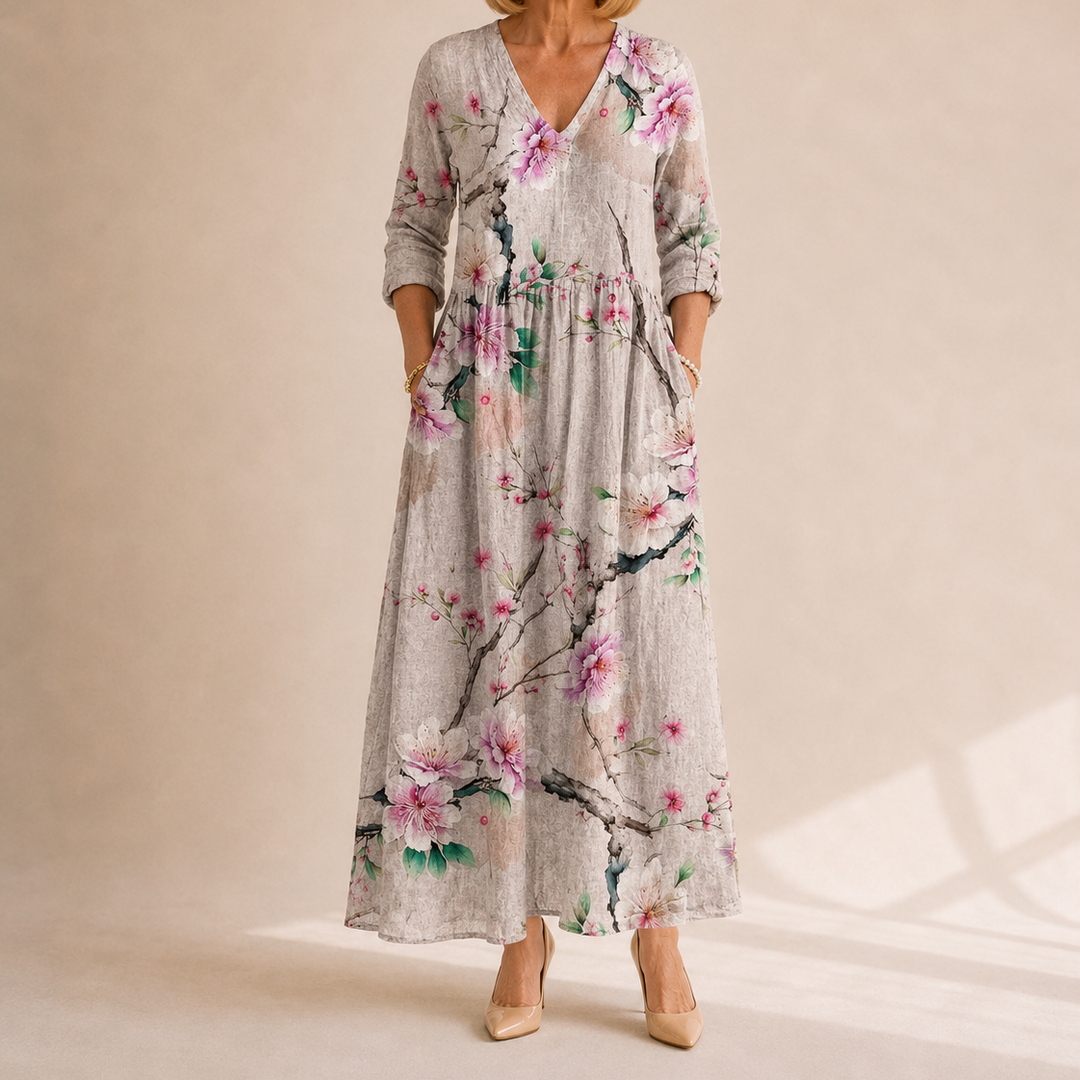 TOSCANA – Women’s Long Floral Print Dress