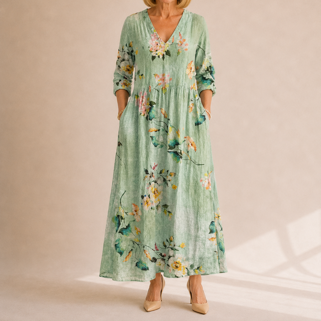 TOSCANA – Women’s Long Floral Print Dress