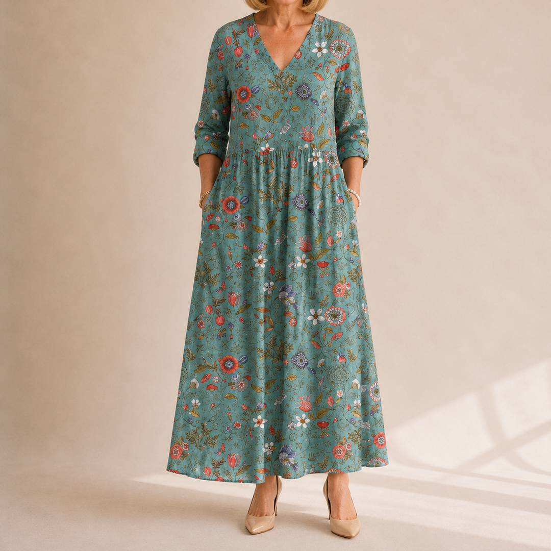 TOSCANA – Women’s Long Floral Print Dress