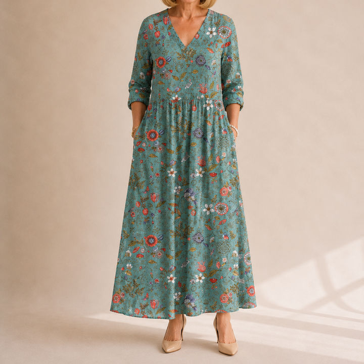 TOSCANA – Women’s Long Floral Print Dress