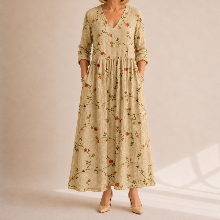 TOSCANA – Women’s Long Floral Print Dress