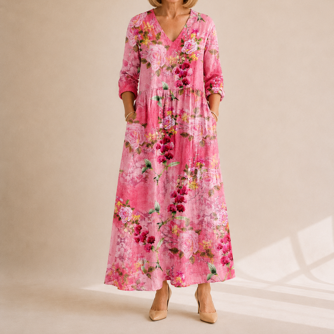 TOSCANA – Women’s Long Floral Print Dress