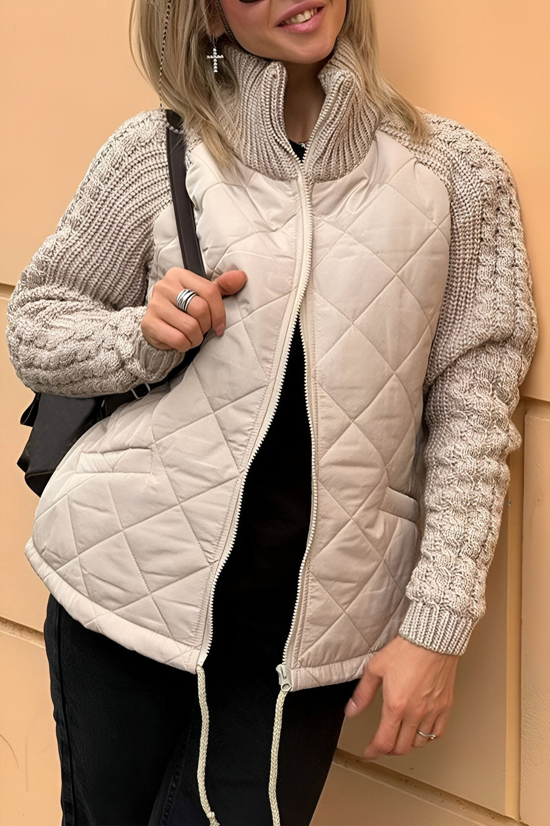 SYLVIORAEN – PATCHWORK KNIT ZIP JACKET