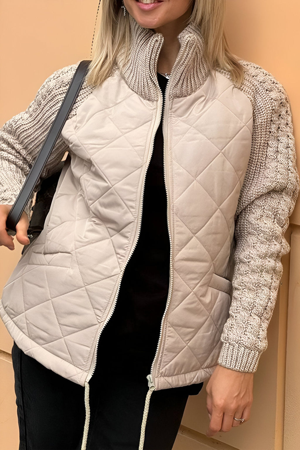 SYLVIORAEN – PATCHWORK KNIT ZIP JACKET