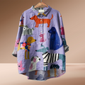 Isabella | Stylish Shirt with Dog Print and Buttons