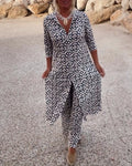 Laura | Button-Front Printed Set