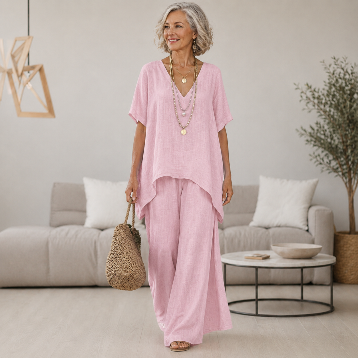 Elenia | Elegant Linen-Cotton Two-Piece Set 🌿