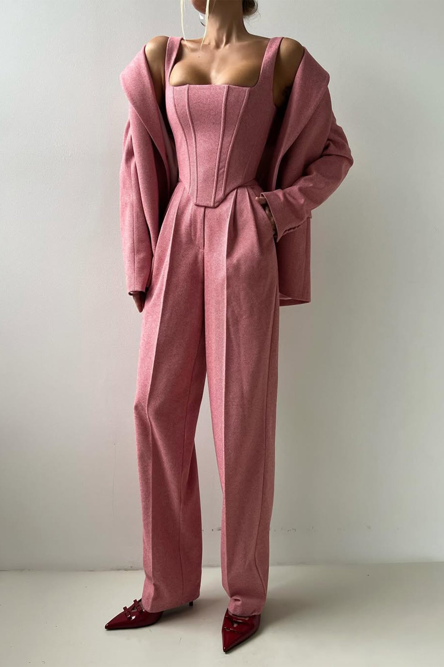 KIAVARA – THREE-PIECE SET WITH DOUBLE-BREASTED BLAZER