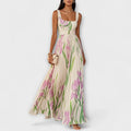 SHARITO™ – Classic Elegant Square Neck Pleated Maxi Dress