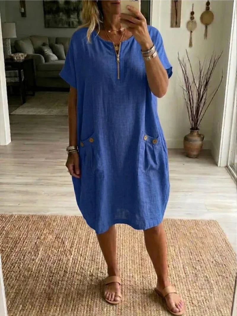 Pascale Zip-Front Maxi Dress