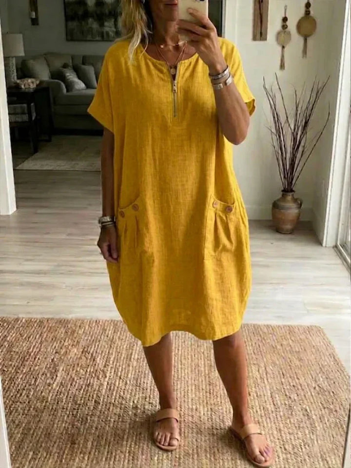 Pascale Zip-Front Maxi Dress