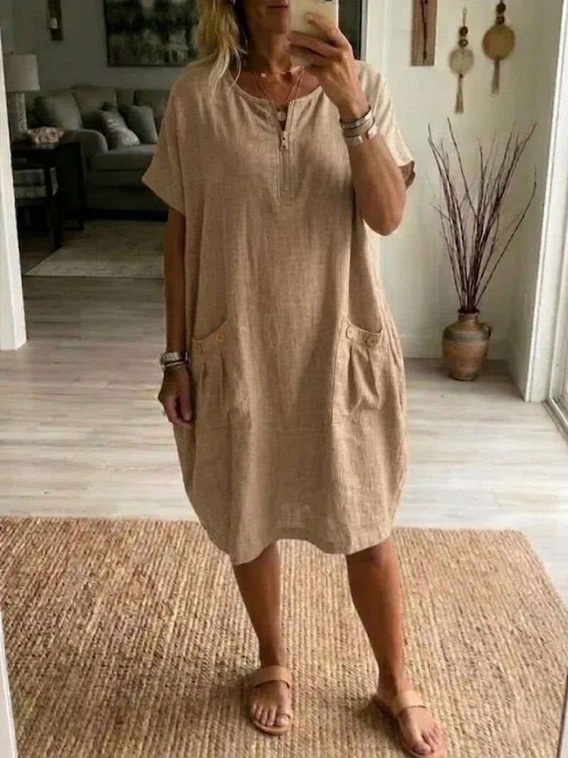 Pascale Zip-Front Maxi Dress