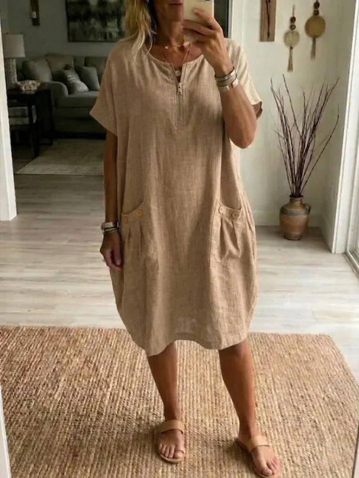 Pascale Zip-Front Maxi Dress
