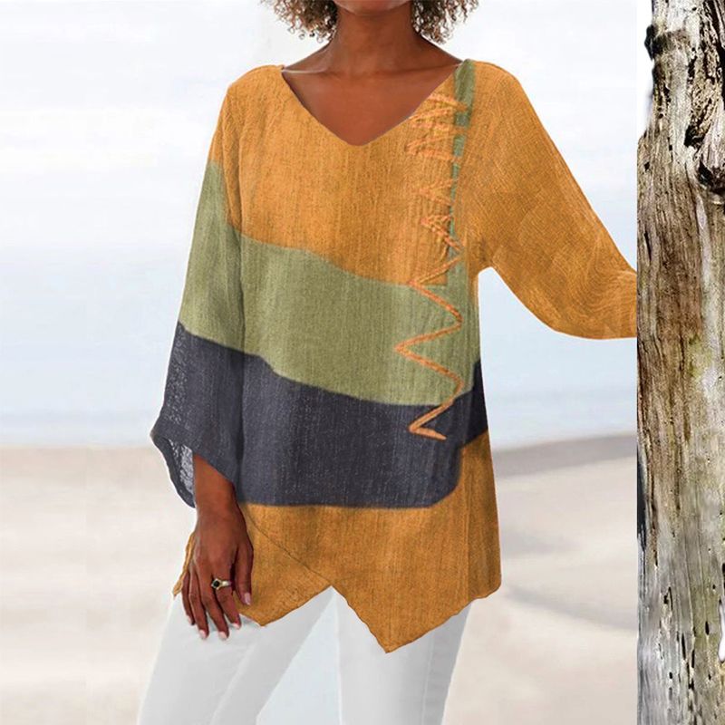 Helena | Casual Relaxed Fit Colorblock Top