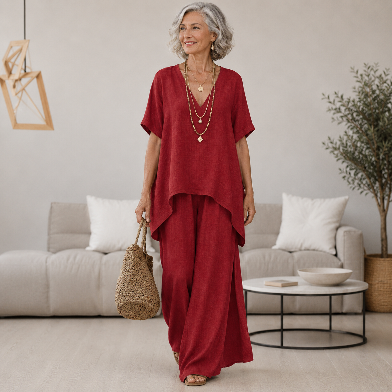 Elenia | Elegant Linen-Cotton Two-Piece Set 🌿
