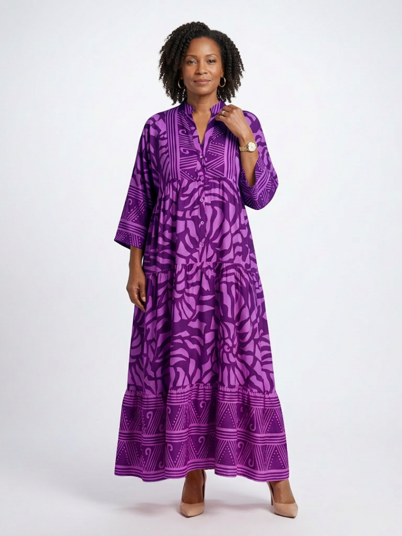 Marielle Button Front Midi Dress