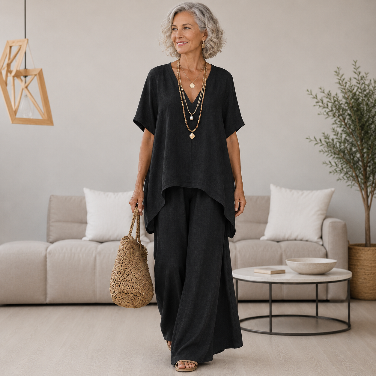 Elenia | Elegant Linen-Cotton Two-Piece Set 🌿